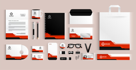 Wall Mural - elegant professional office stationery template in collection