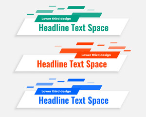 Wall Mural - abstract lower third business headline template in set