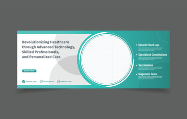 healthcare medical theme linkedin cover social media banner