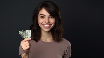 Wall Mural - woman with money