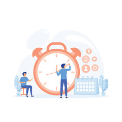 Time Management Business Strategy,  Successful business project planning, development and scheduling. flat vector modern illustration 