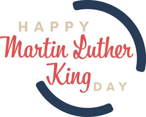 Fototapete - Digital png illustration of happy martin luther king day text on transparent background