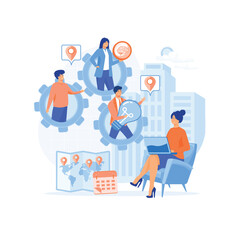 Poster - outsourcing concept. company development and business strategy. flat vector modern illustration