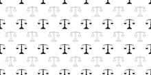 Black White Justice Scale Seamless Pattern