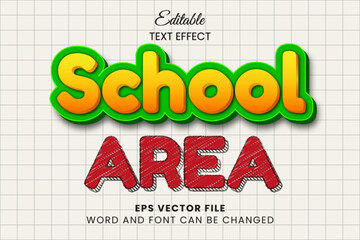 Poster - school area 3d editable text effect