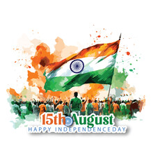 15th August 76th Independence Day Of India On With Tricolor Indian Flag, Indian Monuments