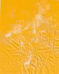Poster - Yellow crumpled paper texture background
