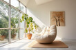 Enchanting white Velvet Sofa Against an Elegant white Wall: A Masterpiece of Luxurious Living Room Decor
