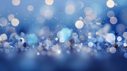 Poster - Generative AI : Abstract blurred soft focus bokeh of bright pastel Navy Blue and Silver color background concept, copy space, Vector illustration
