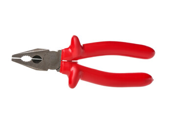 Red pliers isolated on white background