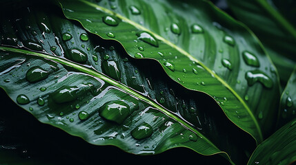 water drops on leaf