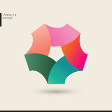 Network People Logo Round Circle Abstract Colorful Icon Concept Of Community Networking Volunteer Social Work Meeting For Female Woman Audience. Vector Illustration Symbol