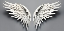 White Wings Isolated On White Background Created With Generative AI Technology