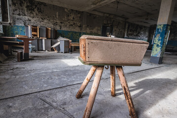 Wall Mural - Barracks in abandoned Chernobyl-2 military base in Chernobyl Exclusion Zone, Ukraine