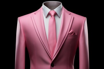 Wall Mural - Elegant men pink suit model. Generate Ai