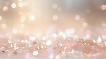 Glitter Background In Pastel Delicate Beige And Pearl Tone. Generative Ai