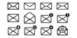 © Meraupindo - set Message Icon. Email or News Illustrations - Vector  Sign and Symbol. black line icon.