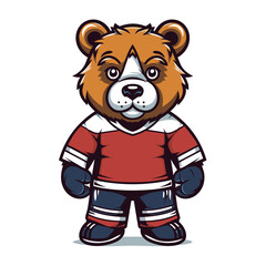 Wall Mural - Bear HockeyStar mascot illustrations