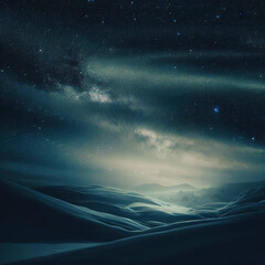 Wall Mural - a stunning view of the milky way galaxy amidst the darkness of the mountains, a testament to the vas