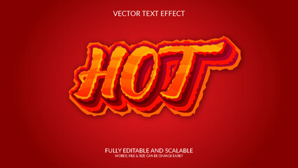 Wall Mural - Hot 3D Fully Editable  Vector Eps Text Effect Template Design 