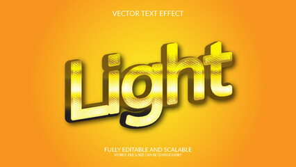Wall Mural - Light 3D Fully Editable  Vector Eps Text Effect Template Design 