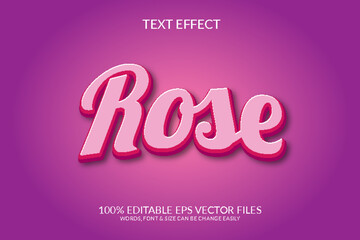 Wall Mural - Rose 3D Fully Editable  Vector Eps Text Effect Template Design 