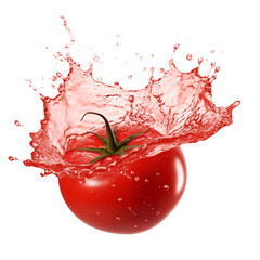 Wall Mural - tomato in water splash isolated on white