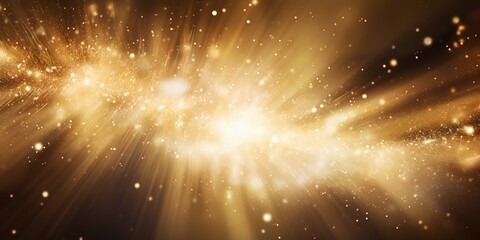 golden splash of energy flying spark on dark background