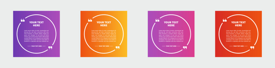 quote frame template set vector design