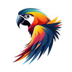 Wall Mural - Paradise Bird Colored Parrot hummingbird canary Stylization Geometric Tattoo Logo Print
