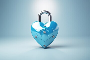 Heart shaped padlock illustration, concept of love and passion. Generative AI