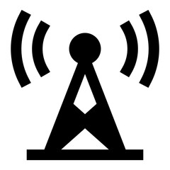 Poster - Antenna icon. Internet technology concept. Icon in line style