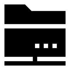 Poster - Shared Folder icon. Internet technology concept. Icon in line style