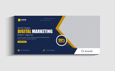 Wall Mural - Digital marketing agency Facebook cover and web banner template