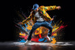 © AIGen - breaker dancing in colorful paint with generative ai