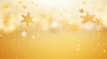 Wunderschöner Hintergrund Für Weihnachten In Gelb Mit Eiskristallen Und Platzhalter Für Webdesign Und Drucksachen, Ai Generativ