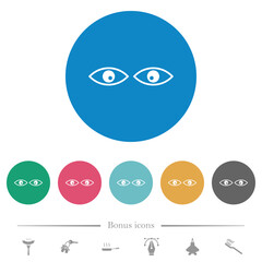 Poster - Watching eyes outline flat round icons