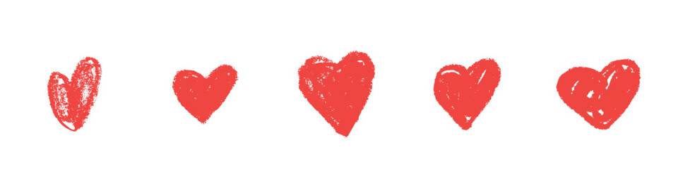 Poster - Love Heart Vector Icon with Grunge Brush Paint. Abstract Sketch Shape for Valentine's Day Design. Isolated Red Heart on White Background.
