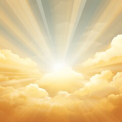 a photo of sun beams shining through clouds generative ai