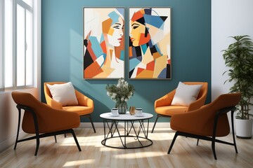 Wall Mural - waiting room, generative ai