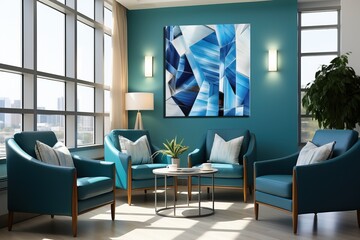 Wall Mural - waiting room, generative ai