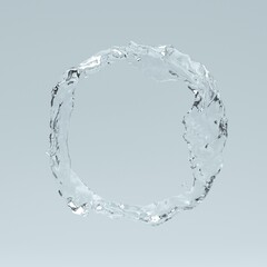 Poster - Real transparent water circle ring. Pure Cosmetics Product. Pure transparent water.