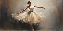 AI Generated. AI Generative. Vintage Retro Dancer Ballerina In Motion Music Rhythm. Classic Perfomance. Drawing Painting Sketching Background Canvas.