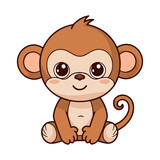 Fototapeta  - monkey baby cartoon cute