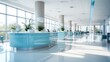© Irina Sharnina - Hospital hallway, reception clinic. unfocused background. Generative ai