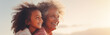 © Marc Andreu - Portrait of happy African American grandmother and granddaughter on the beach. Concept of friendly family.
