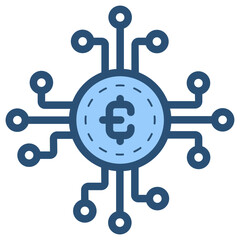 Poster - digital euro currency icon