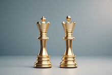 Chess queen and king pieces Stock Photo by magraphics