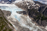 Fototapeta Morze - Aerial view of the East Twin Glacier on the Juneau icefield. 