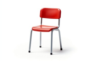 Poster - Red stool isolated on white background.